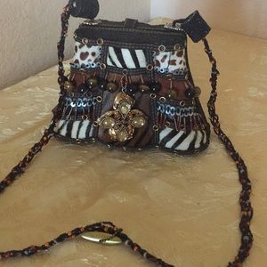 Mary Frances mule hair purse